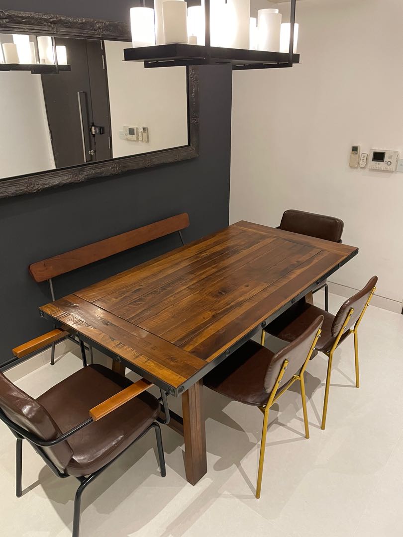 Picket and Rail 8 seater Rustic Dining Table Set / Table Only / Vintage