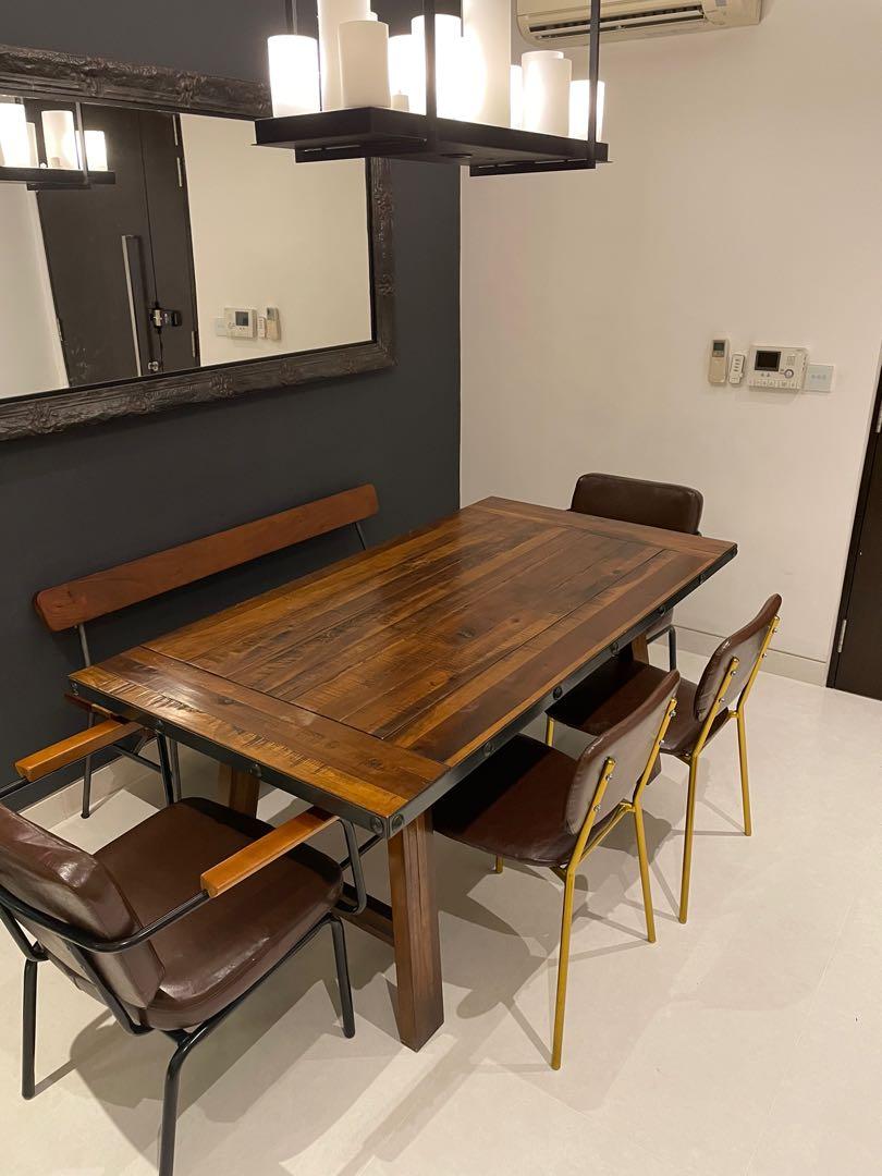 Picket and Rail 8 seater Rustic Dining Table Set / Table Only / Vintage