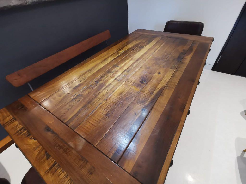 Picket and Rail 8 seater Rustic Dining Table Set / Table Only / Vintage