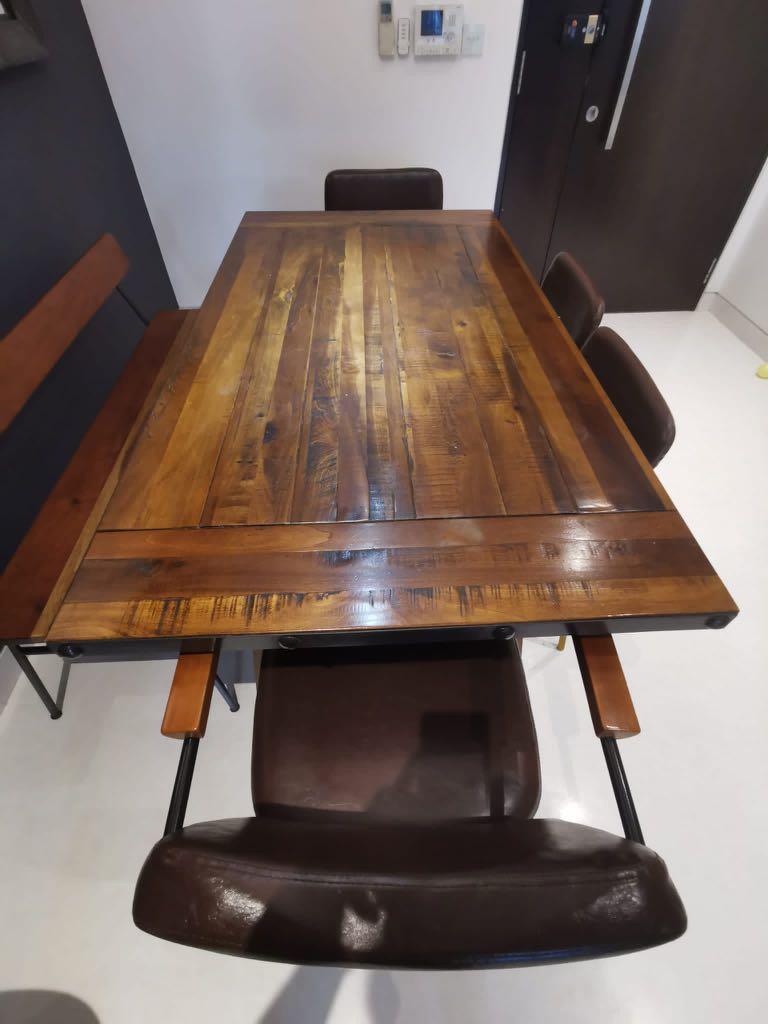 Picket and Rail 8 seater Rustic Dining Table Set / Table Only / Vintage
