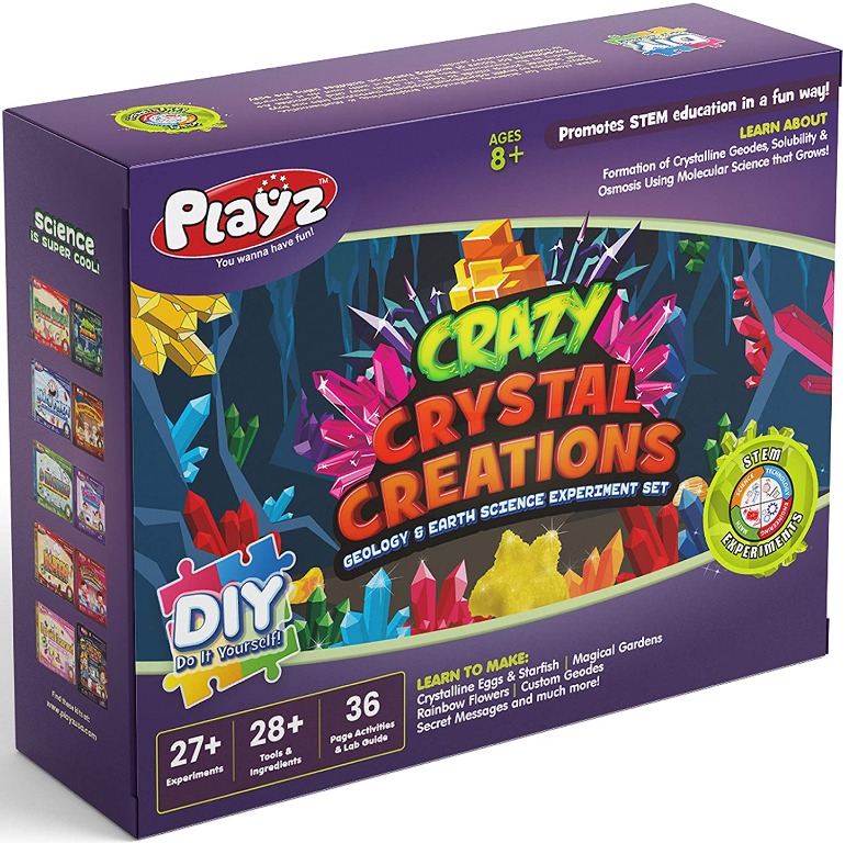 Playz Growing Crystal Creations 27+ Geology & Earth Science Experiments