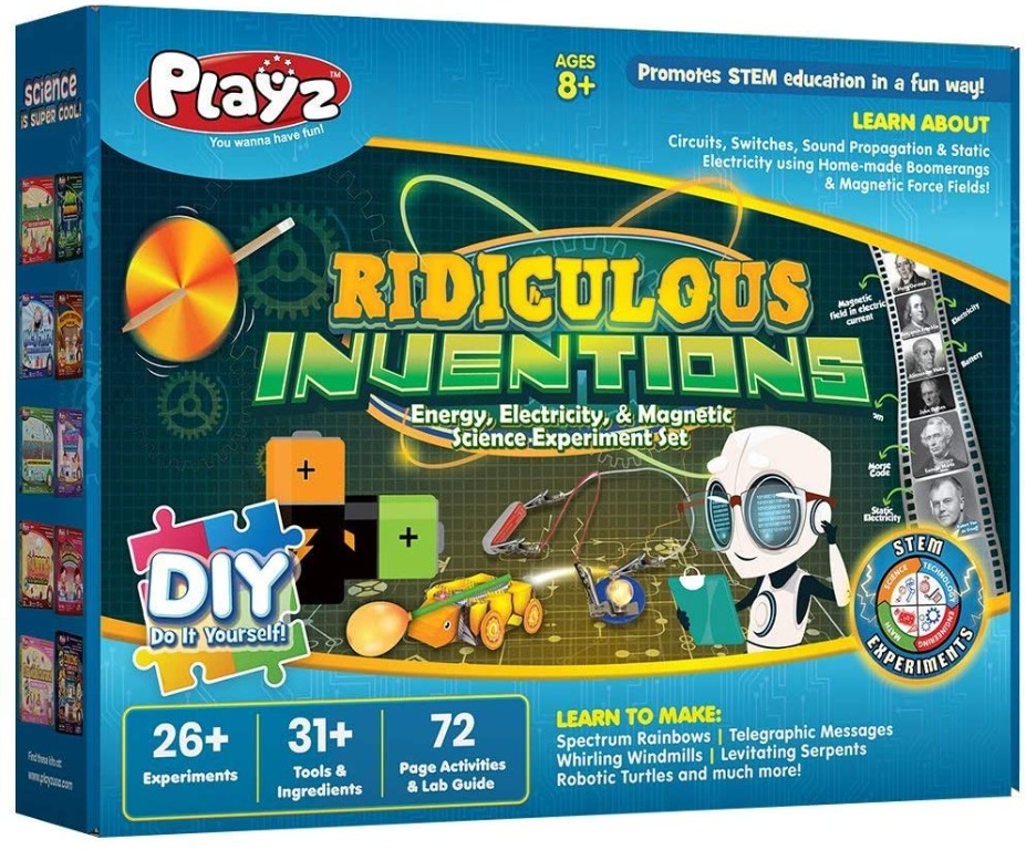 Playz Ridiculous Inventions Science Kits for Kids - Energy, Electricity ...