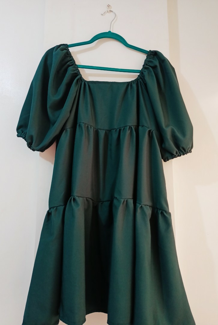 Plus Size Emerald Green Babydoll Dress, Women's Fashion, Dresses & Sets ...