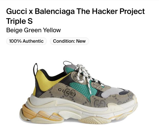 Gucci x Balenciaga Triple S, Women's Fashion, Footwear, Sneakers on  Carousell