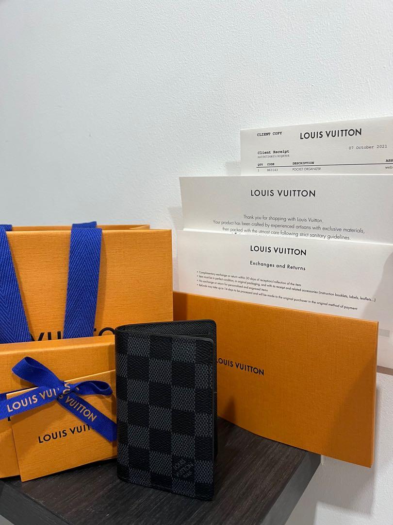 Louis Vuitton Pocket Organizer Damier Graphite Canvas Wallet Card Case 💯  Original , Luxury, Bags & Wallets on Carousell