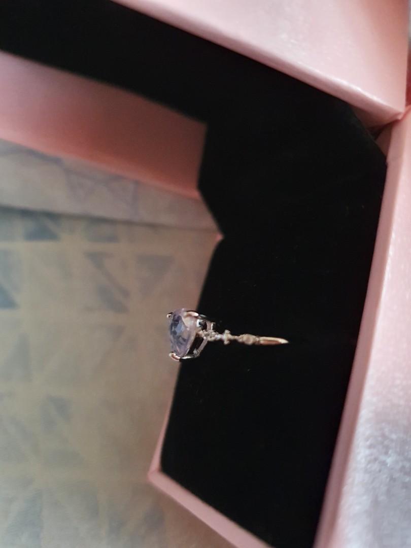 Purple chalcedony ring discount