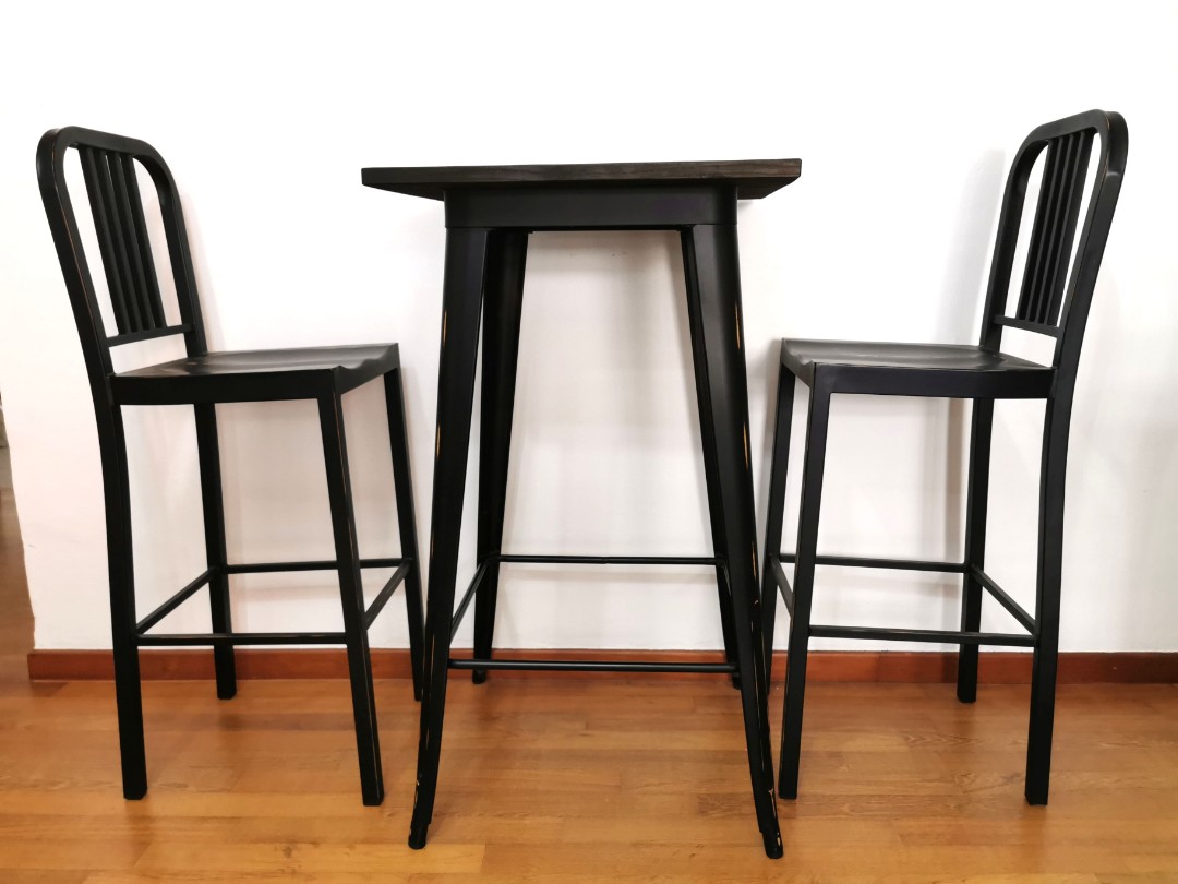 Retro Bar Table Set with chairs, Furniture & Home Living, Furniture