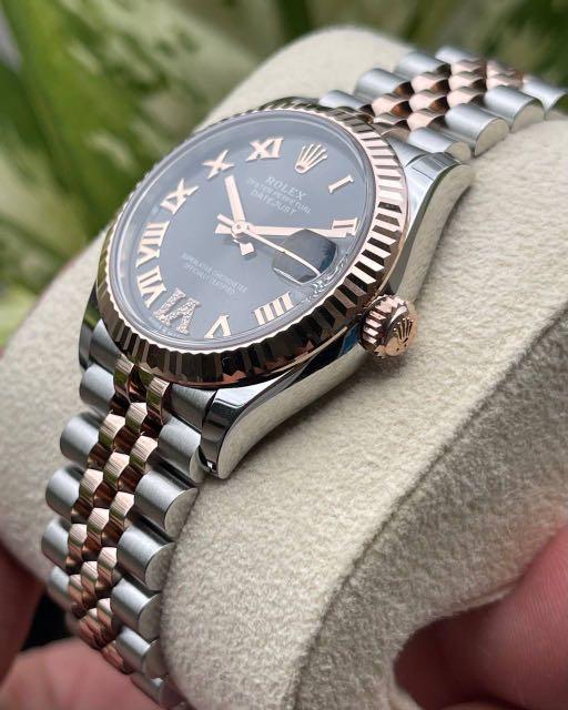 Rose gold and outlet steel rolex datejust