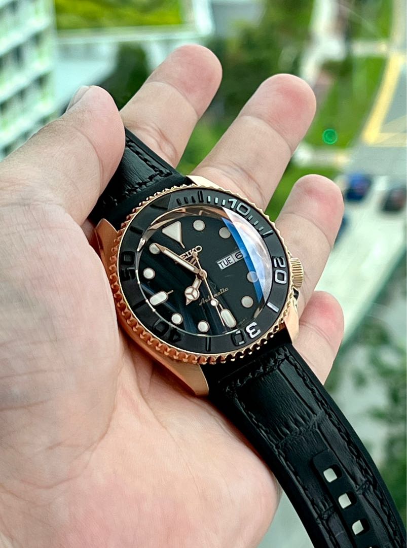 Seiko srpd deals rose gold