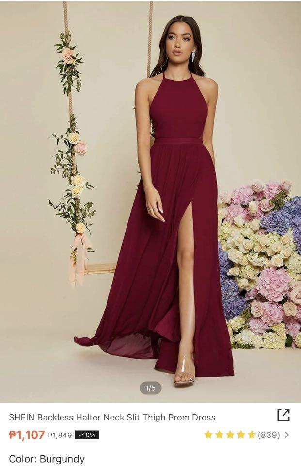 Rustic Burgundy Gown, Women's Fashion 