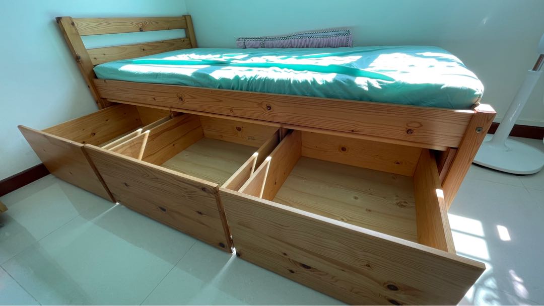 Seahorse Single Size Storage Bed Frame, Furniture & Home Living