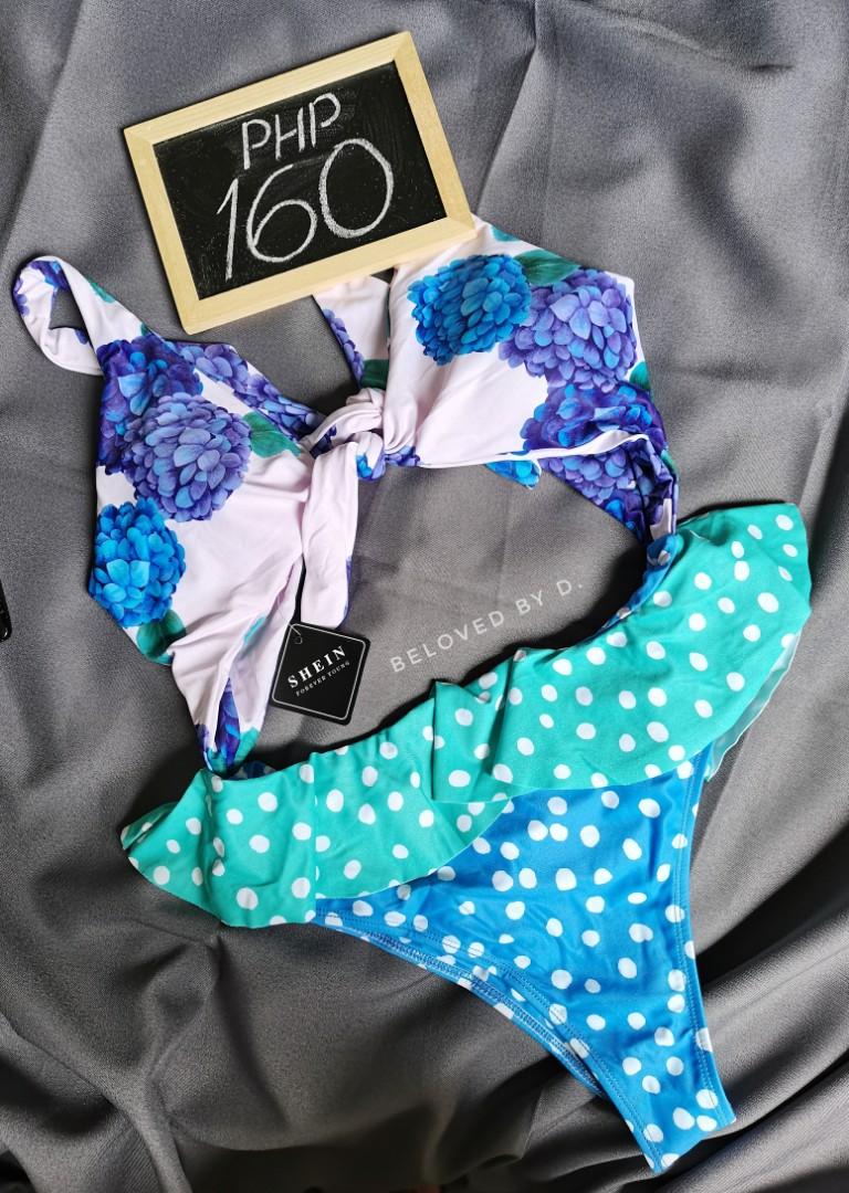 SHEIN Floral 1PC swimsuit (large) (Category: Bikinis & Swimsuits) located in Cavite. Submitted by belovedbyd (Listing ID 1149796215, Image 1). Description: Brandnew with tags and pouch Padded with hygienic tape fits up to semi XL Waist 15in to 17in Bust Adjustable * no when worn photo *.