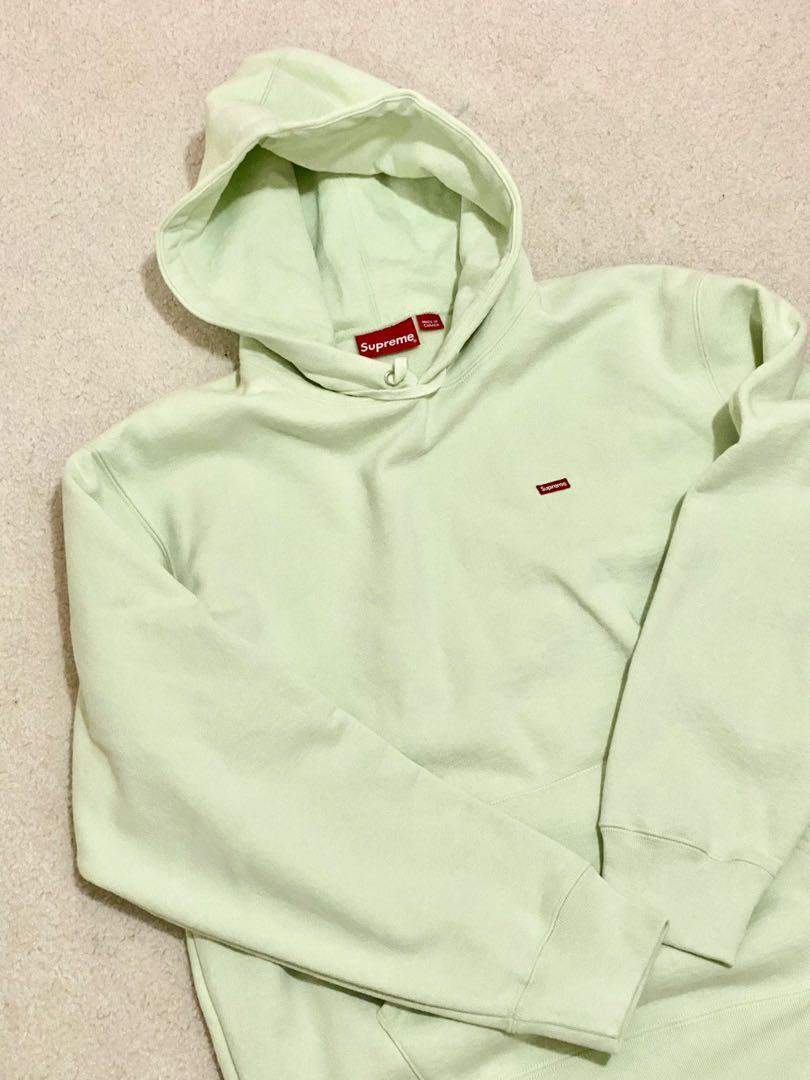 SUPREME Small Box Hooded Sweatshirt (SS22) Pale Green, 男裝, 上身