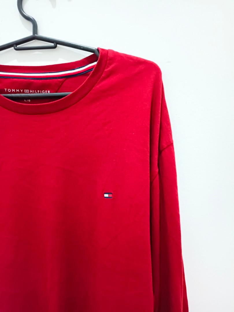 red tommy hilfiger long sleeve