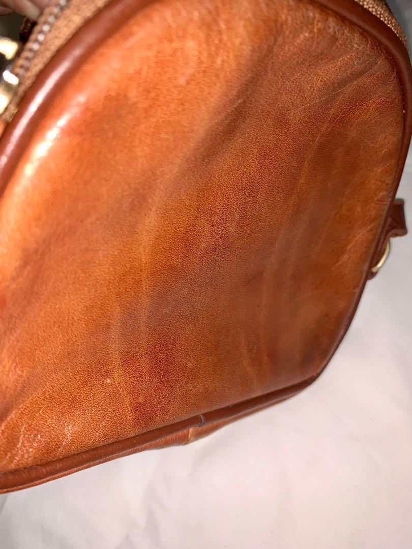 1970's Valentino Di Paolo Cognac Brown Leather Bag. Clean 