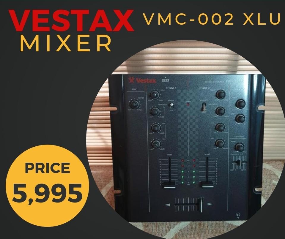 Vestax VMC-002XLu Mixer (Category: Soundbars, Speakers & Amplifiers) located in Manila. Submitted by racz03 (Listing ID 1149637316, Image 1). Description: Vestax Mixer VMC-002XLu 2 Channel Mixer, in excellent Condition. Bought In Japan, with Original Vestax Power supply.