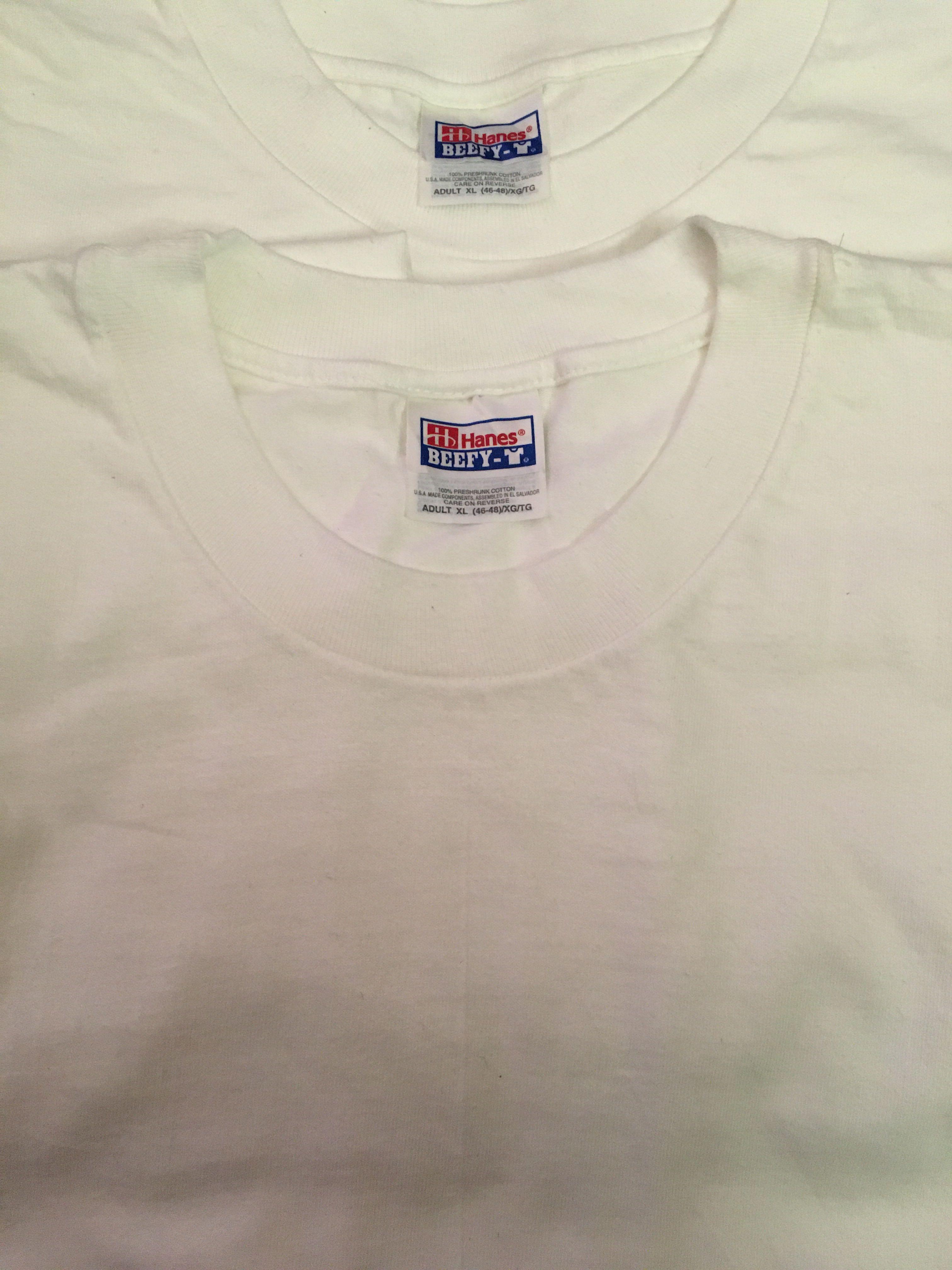 Vintage Plain White Tee Tag Hanes Beefy, Men's Fashion, Tops & Sets on  Carousell