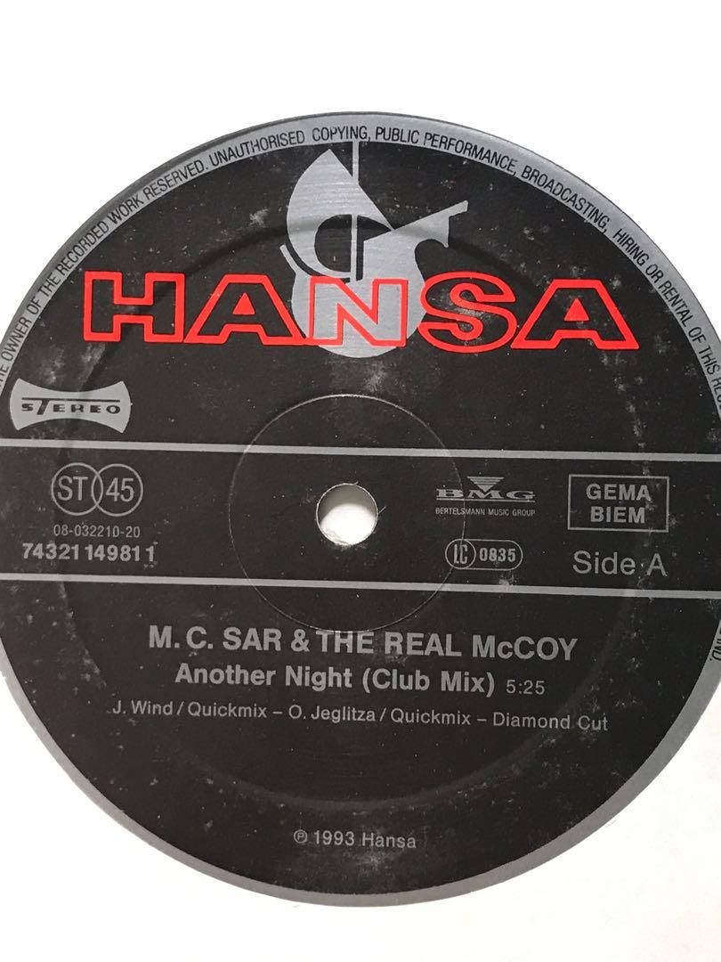 Vinyl 12” Single- MC Sars & The Real McCoy - Another Night, Hobbies & Toys,  Music & Media, Vinyls on Carousell