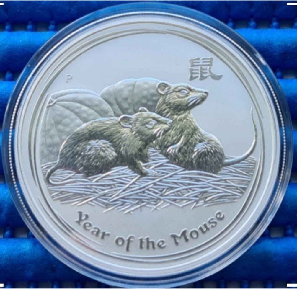 5 Australia $1 Dollar 2008 Lunar Series II Mouse Rat 1 oz .999 Silver Coin 