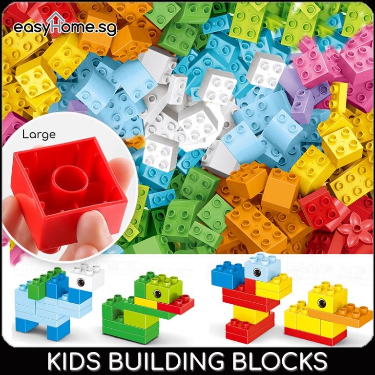 Plastic Kids Square Block 200pcs with Pouch Building Construction Toy 
