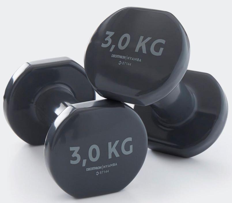 3KG Dumbbells x2 Decathlon Sports Equipment Exercise Fitness Weights Dumbbells on Carousell