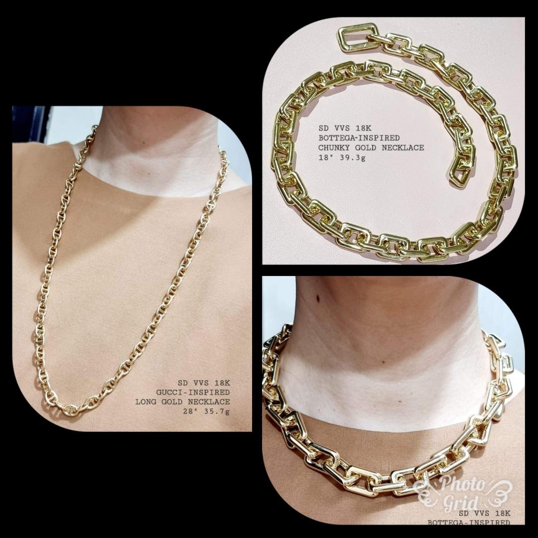 18k 750 Gold Heavy Chunky Necklaces Women s Fashion Jewelry