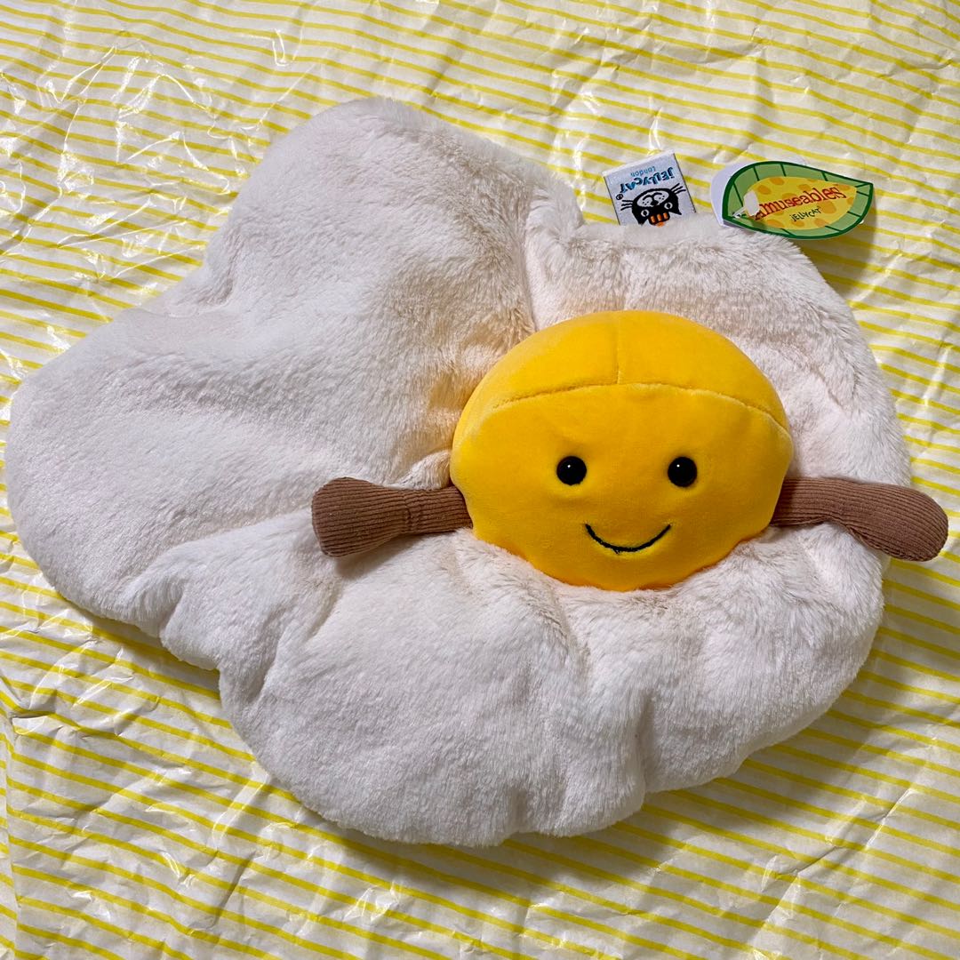 [現貨] JELLYCAT Amuseable Fried Egg 太陽蛋 煎蛋公仔, 興趣及遊戲, 玩具 & 遊戲類 Carousell