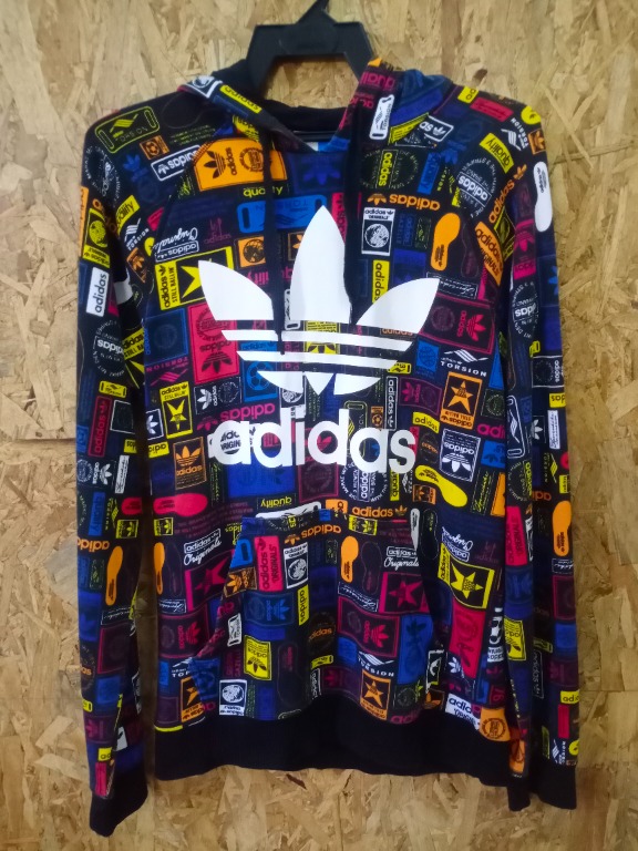 Adidas trefoil hoodie multicolor online