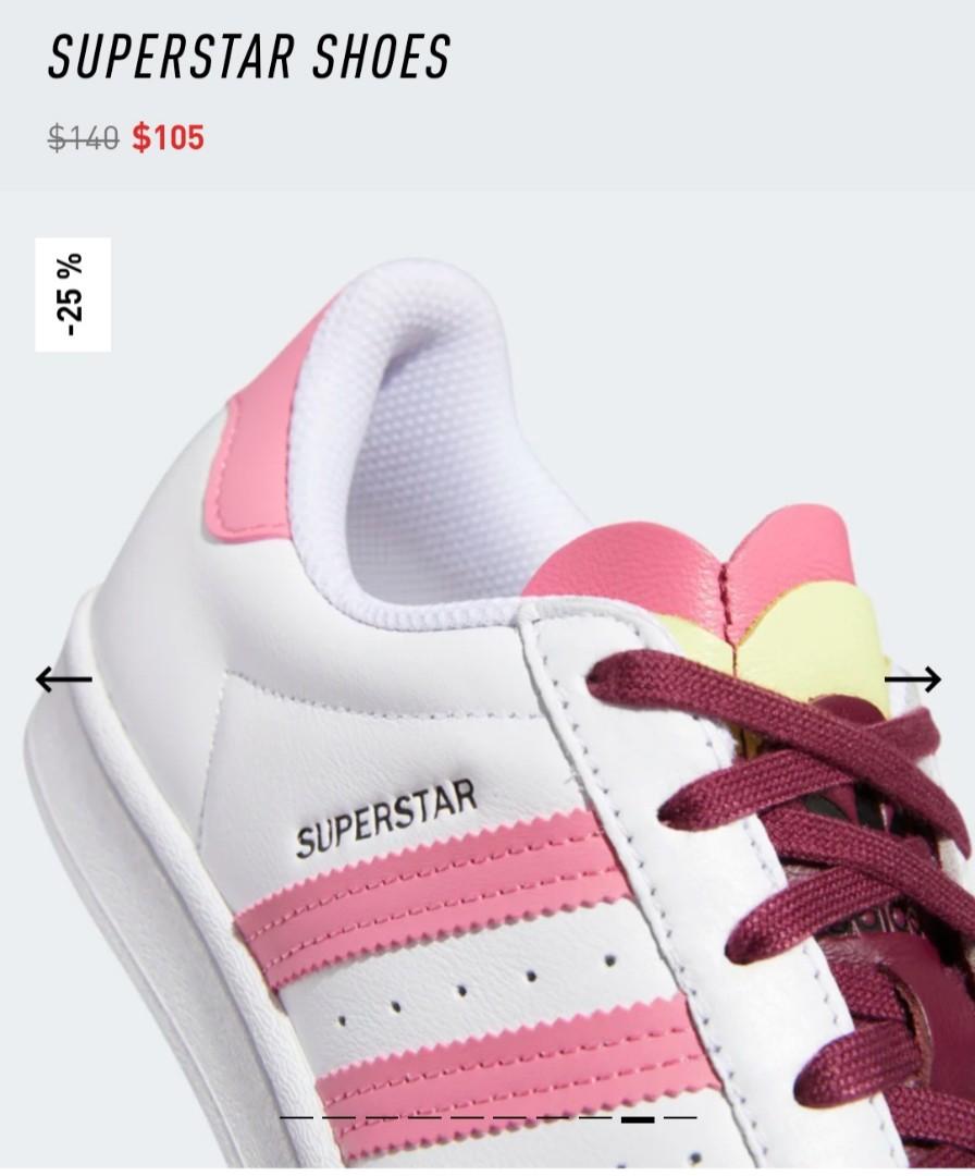 Adidas Superstar Cloud White Rose Tone Victory Crimson