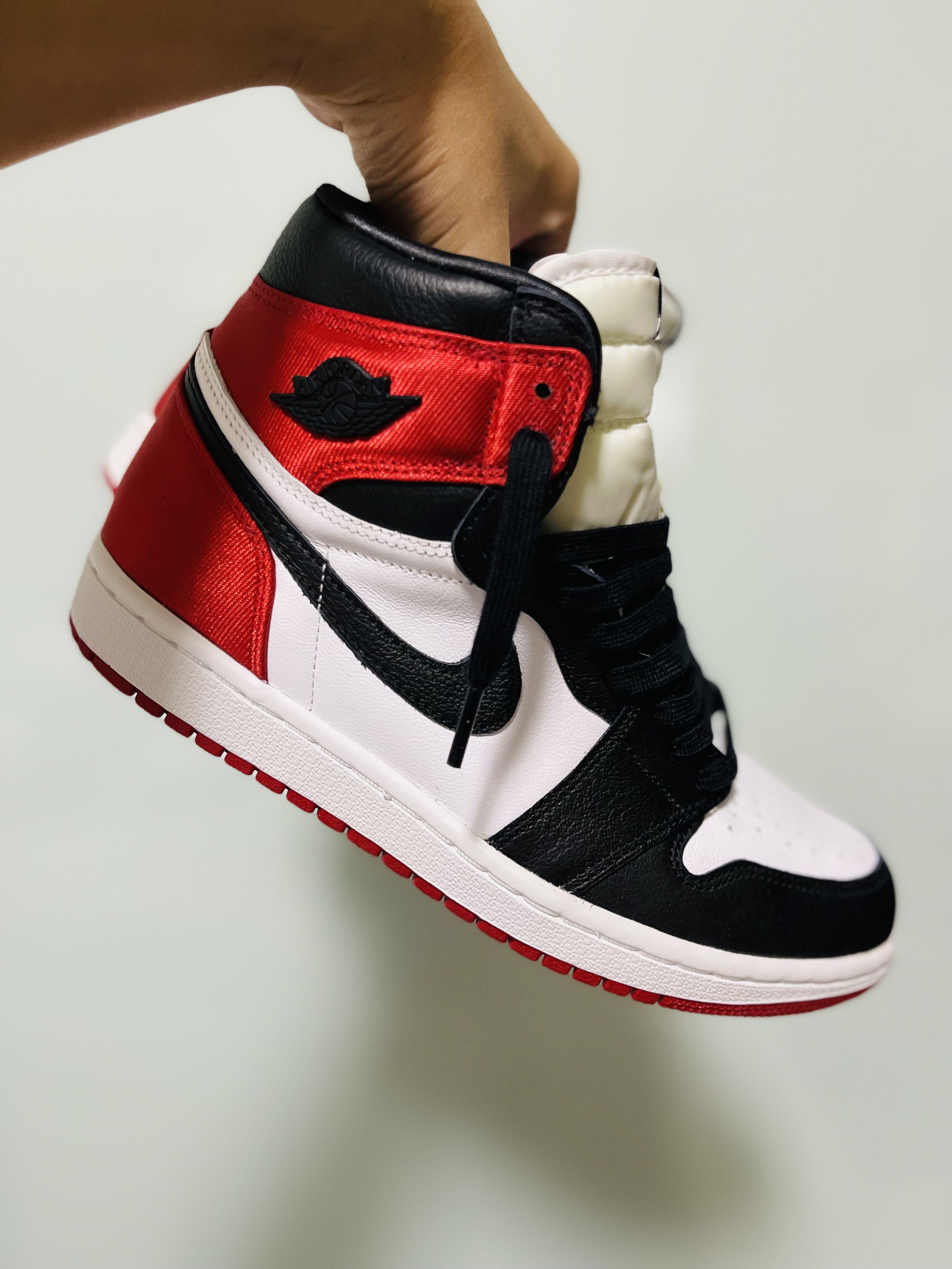 SALE FOR CNY Air Jordan 1 OG High Satin Black Toe Men s Fashion Footwear Sneakers on Carousell