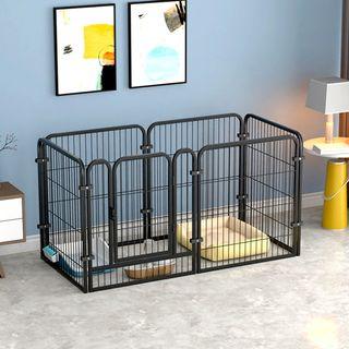 [iDS] Animal Fence Cage Cat Dog Fence Cage Latch Interlock Puppies Kitten Cage Fence Pets Fence Cat Cage Folding Animal Fence Animal Cage Dog Cage Dog Playpen Pet Iron Fence Puppy House Training Space Cages Pet Dog Supplies