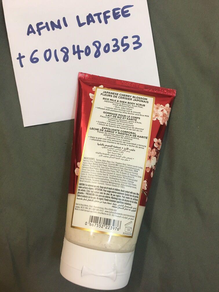 Bath & Body Works Rice Milk & Shea Body Scrub JCB Japanese Cherry