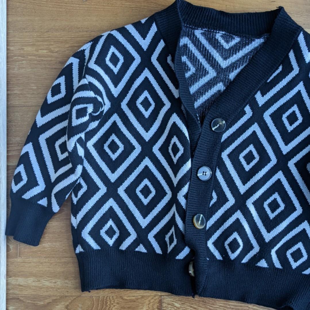 Geometric cheap print cardigan