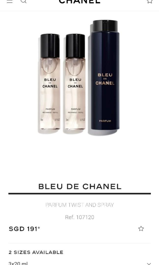 BLUE DE CHANEL Parfum Twist And Spray, Beauty & Personal Care, Fragrance &  Deodorants on Carousell