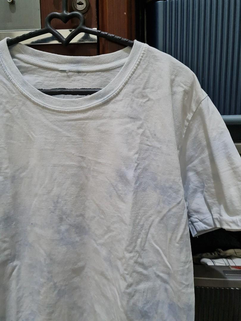 Blue white tie dye shirt kaos tie dye 