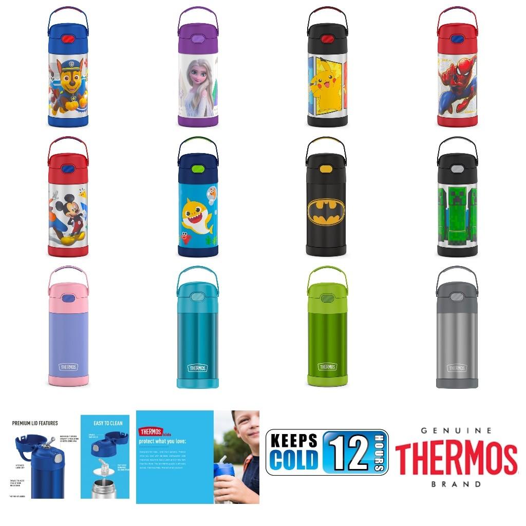 Thermos Kids Stainless Steel Vacuum Insulated Funtainer Straw Bottle,  Pokemon, 12 fl oz
