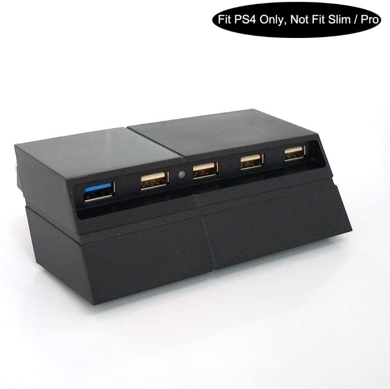 HUB USB 4 ports pour PS4 Slim Console (3 x USB 2.0, 1 x USB 3.0