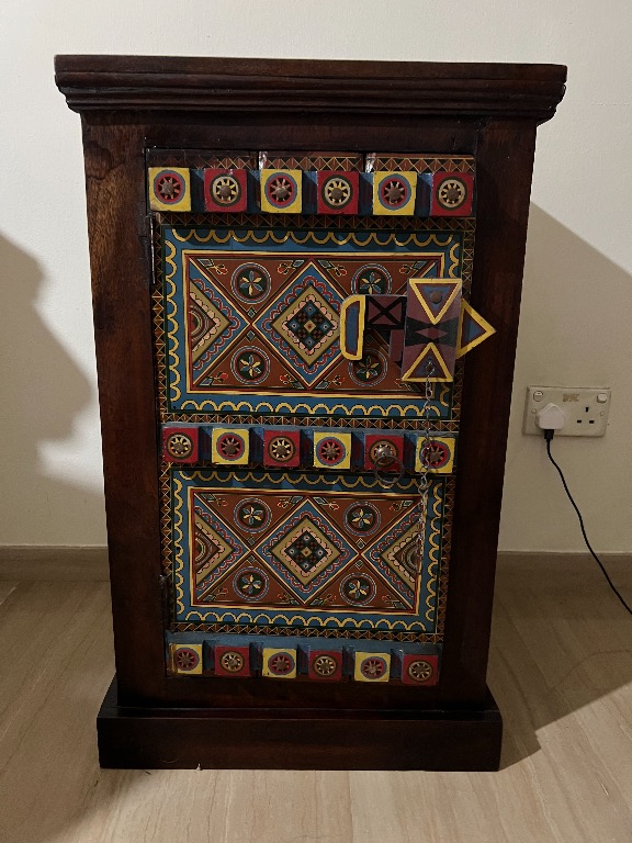 Brand New Arabic Table /Cupboard with Beautifully Handpainted Door