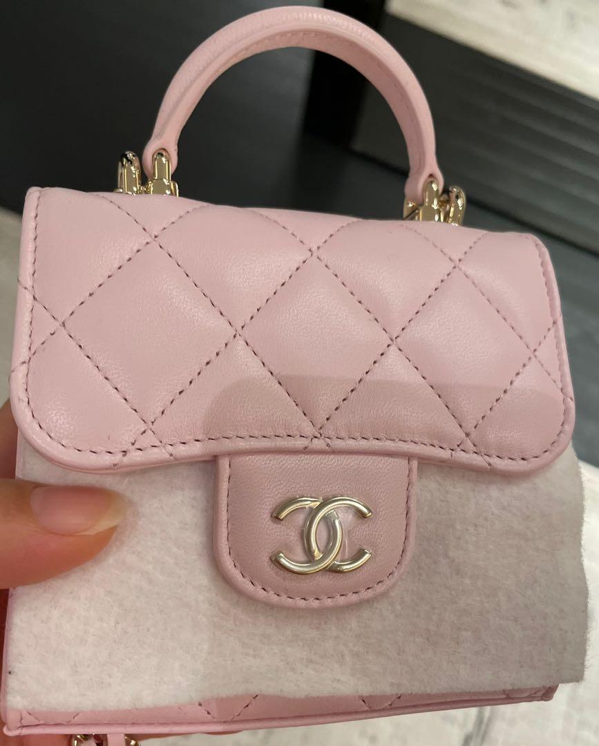 Chanel Mini Vanity with top handle, pink , Luxury, Bags & Wallets