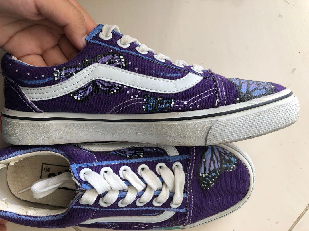 Custom top vans purple