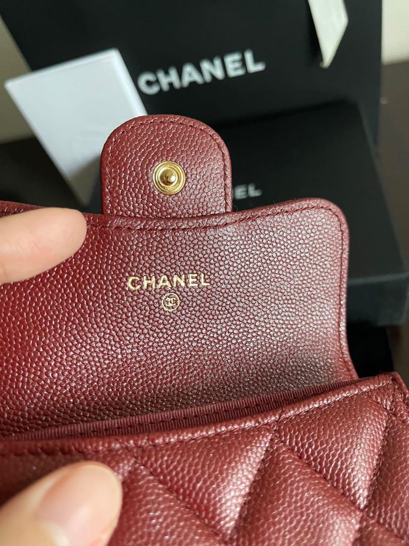 Chanel 2022 Interlocking CC Logo Card Holder w/ Tags - Burgundy