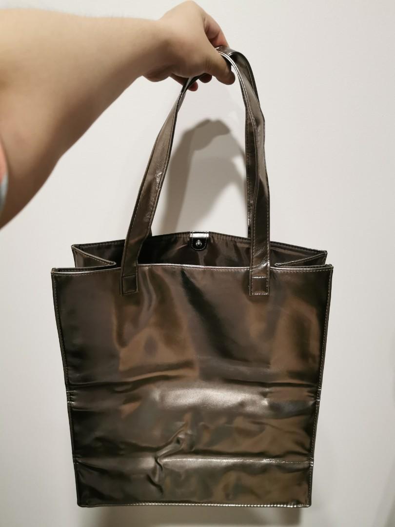 DKNY silver tote bag