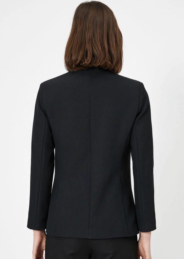 Double Breasted Blazer (Category: Coats, Jackets and Outerwear) located in Taguig. Submitted by impulsivemoims (Listing ID 1149809991, Image 3). Description: Koton Double Breasted Blazer jacket Size: Small-Medium Color: Black Details: Solid tone basic jacket - V-neckline - Relaxed fit - Button fastening - Long sleeves - Polyblend.
