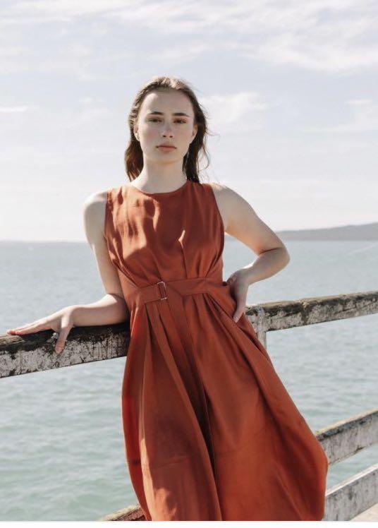 Orange hotsell buckle dress
