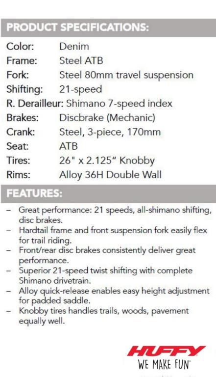 Huffy scout 2025 men's mountain bike