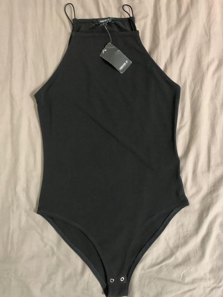 Nia Long Sleeve V Neck Bodysuit - Black