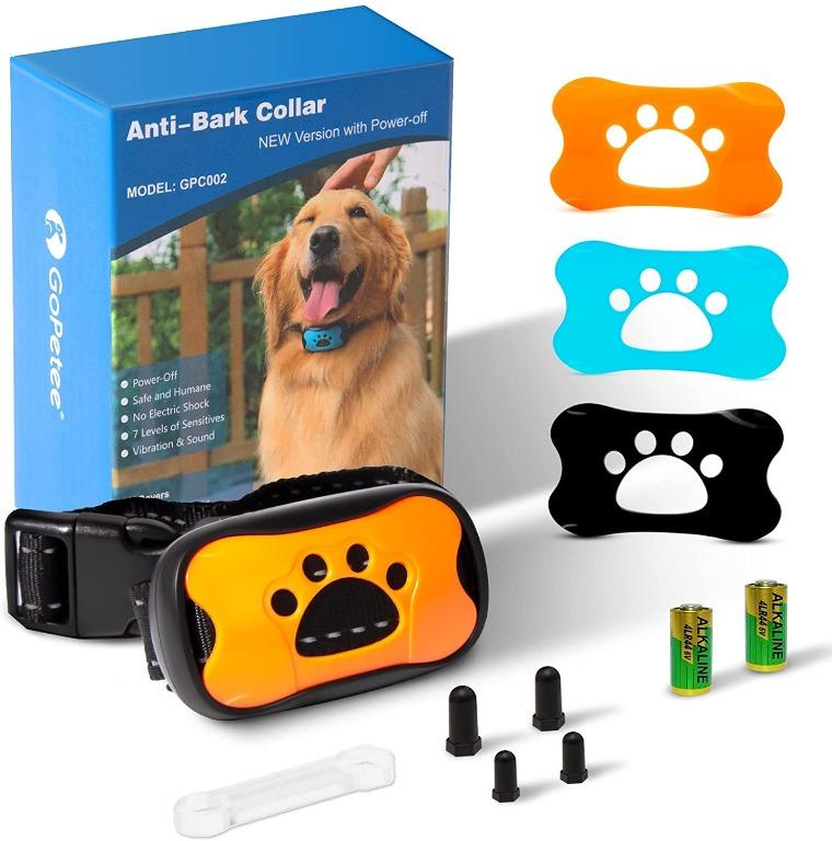 Anti-Bark Training with Adjustable Belt Waterproof For S M L Size Breeds Yellow With Adjustable Belt Waterproof Anti Bark Dog Collar NO SHOCK Safe harmless device with HUMANE VIBRATION