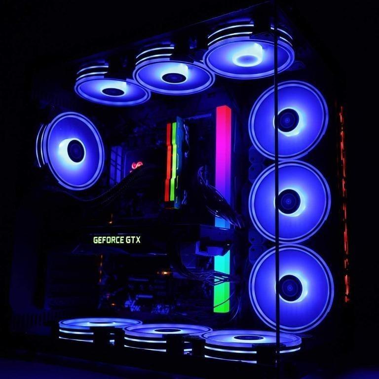 H3277 GIM KB-24 RGB Case Fans, 3 Pack 120mm Quiet Computer Cooling PC ...
