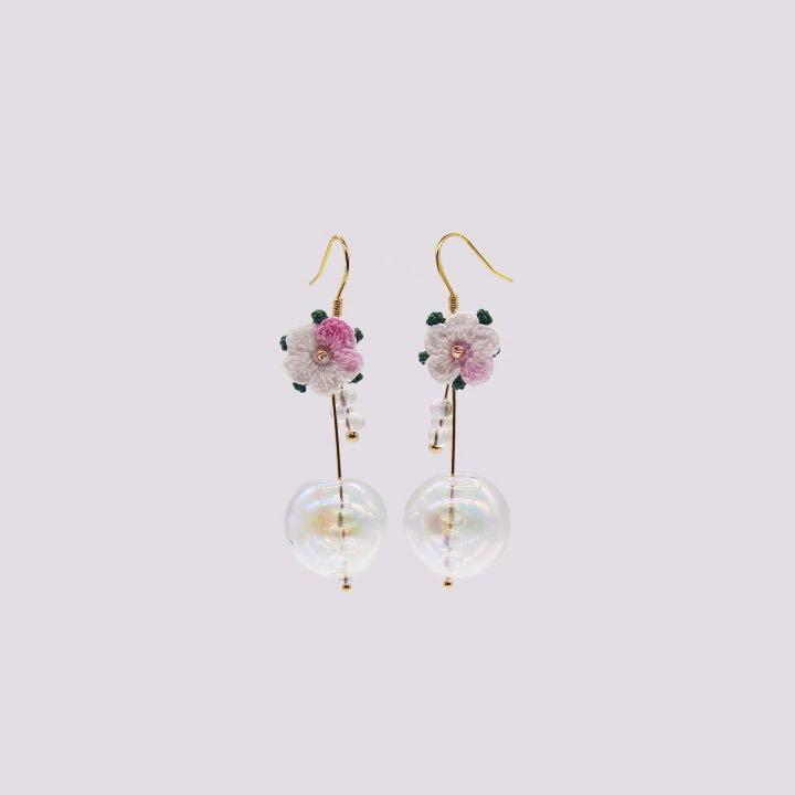 Glass best sale bubble earrings