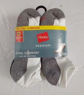 Hanes Premium Socks No Show 10+2 Pack Cool Comfort Size 6-12 NewUSA